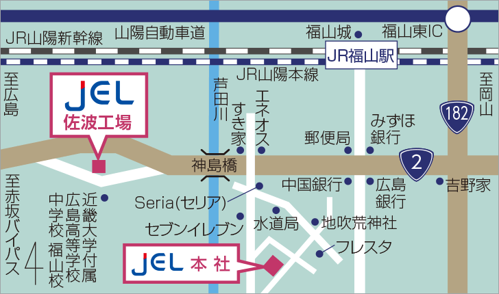 ジェーイーエル佐波工場周辺地図