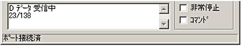 データ受信中の処理ステータス