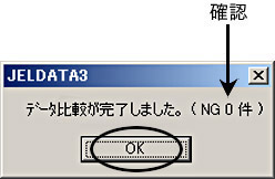 データ比較完了メッセージ